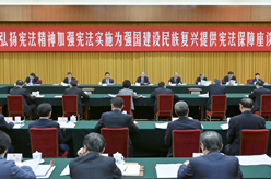 趙樂際出席“弘揚憲法精神，加強憲法實施，為強國建設、民族復興提供憲法保障”座談會并講話